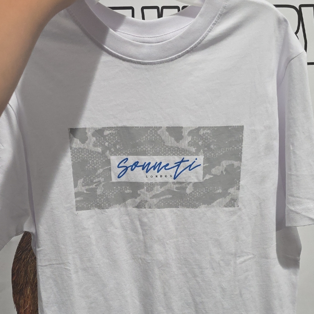 White and Gray Graphic Tee